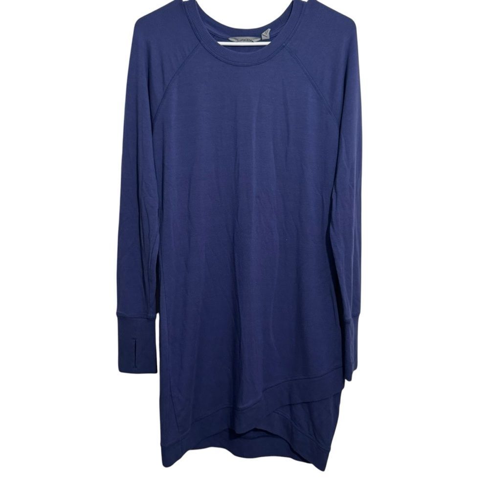 Athleta Blue Long Sleeve Crewneck Tunic Sweater